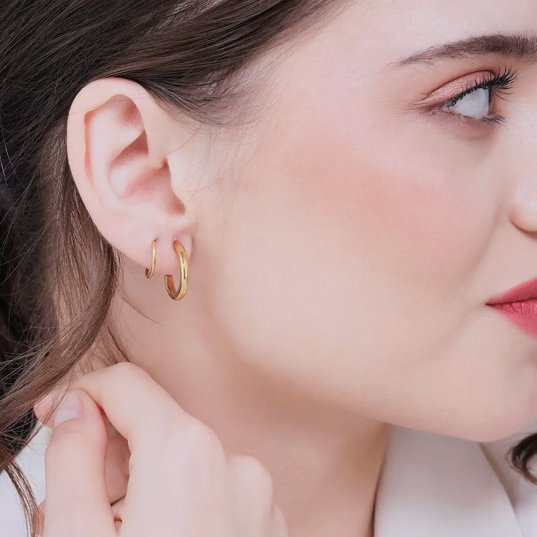 Anti Tarnish Double Hoop Earring