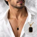 Stainless Steel Chain - Rectangle Pendant