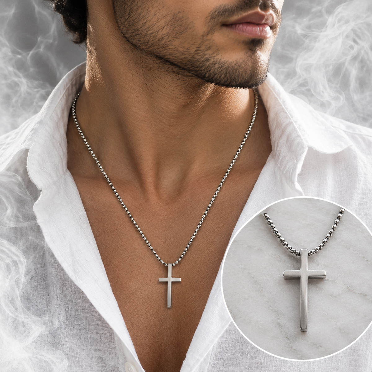 Stainless Steel Chain - Cross Pendant