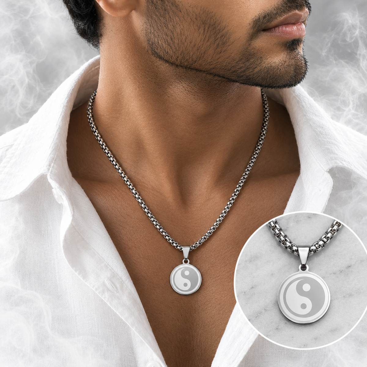 Stainless Steel Chain - Yin-Yang Pendant