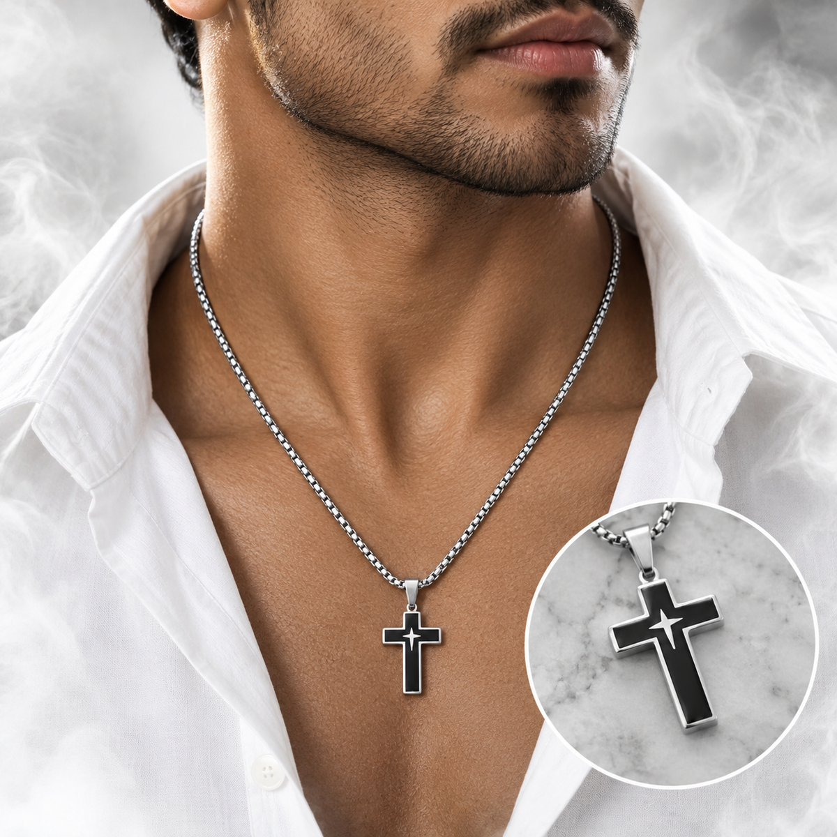 Stainless Steel Chain - Cross Pendant