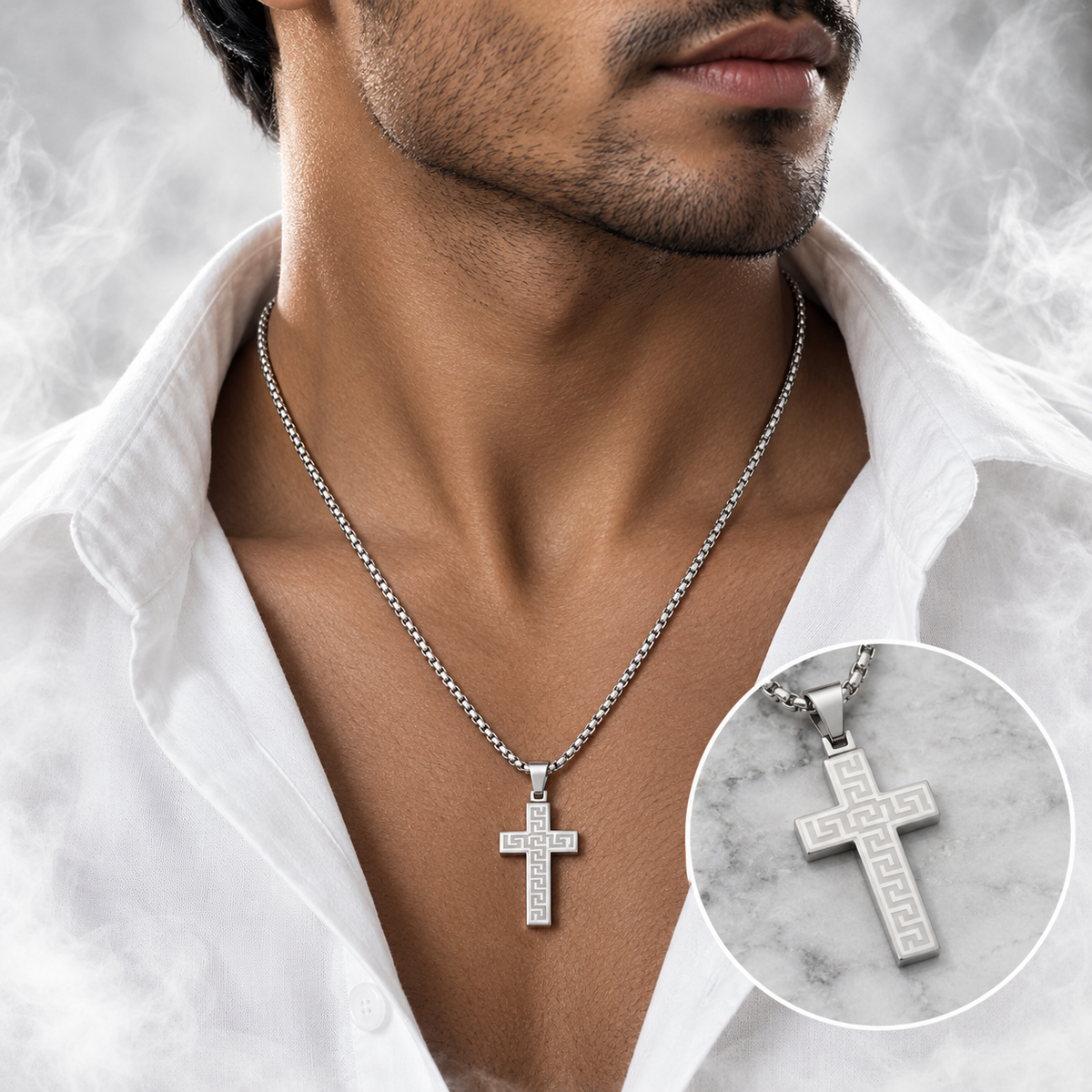 Stainless Steel Chain - Cross Pendant