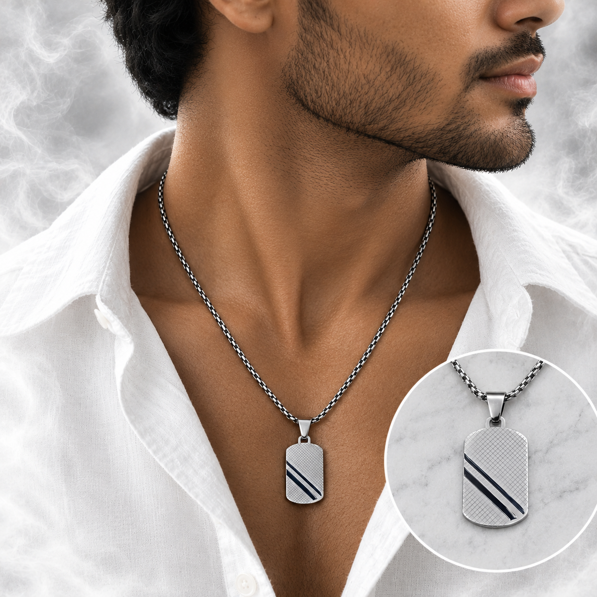 Stainless Steel Chain - Dog-Tag Pendant