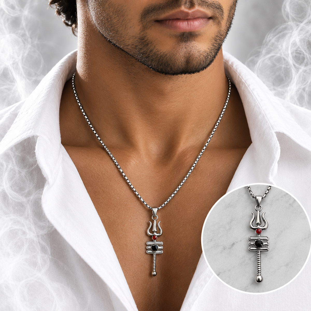 Stainless Steel Chain - Trishul Pendant