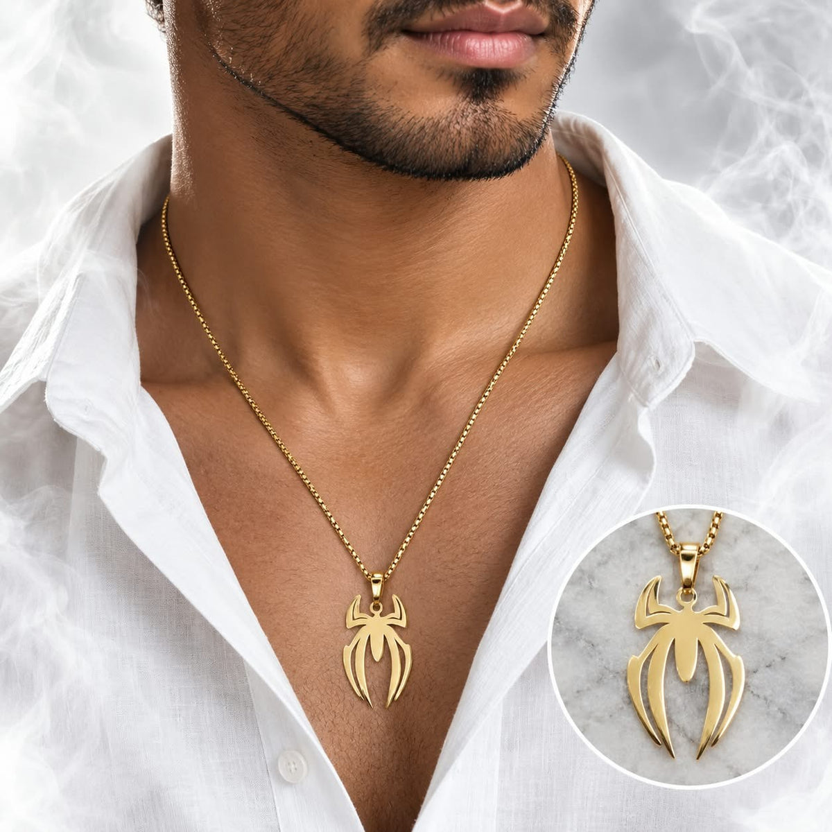 Stainless Steel Chain - Spider Pendant